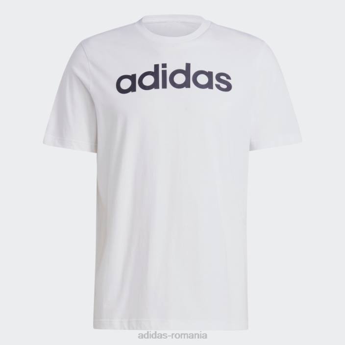 Adidas Essentials tricou cu logo brodat liniar din tricou alb adidas bărbați alb negru 2JBN13362