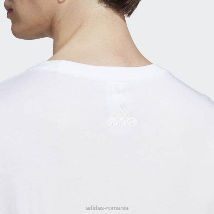 Adidas Essentials tricou cu logo brodat liniar din tricou alb adidas bărbați alb negru 2JBN13362