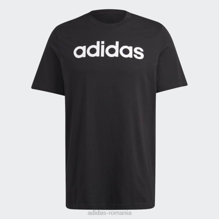 Adidas Essentials tricou cu logo brodat liniar din tricou, negru, adidas bărbați negru 2JBN13314