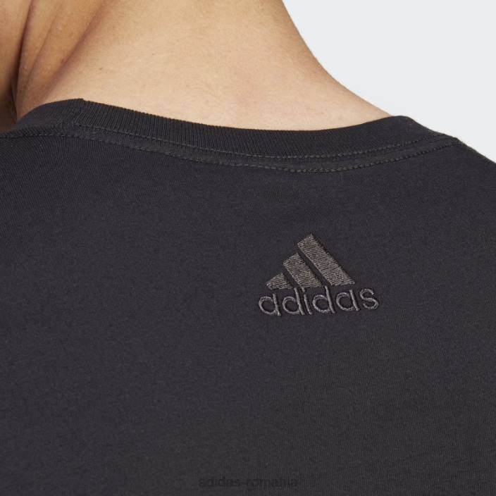 Adidas Essentials tricou cu logo brodat liniar din tricou, negru, adidas bărbați negru 2JBN13314