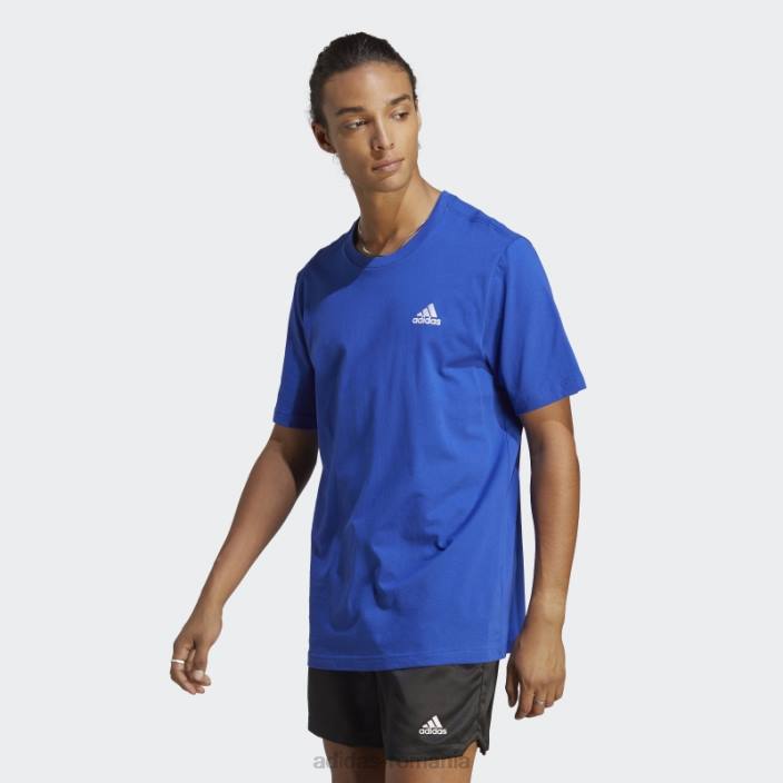 Adidas Essentials tricou cu logo mic brodat din tricou simplu albastru bărbați albastru 2JBN13927