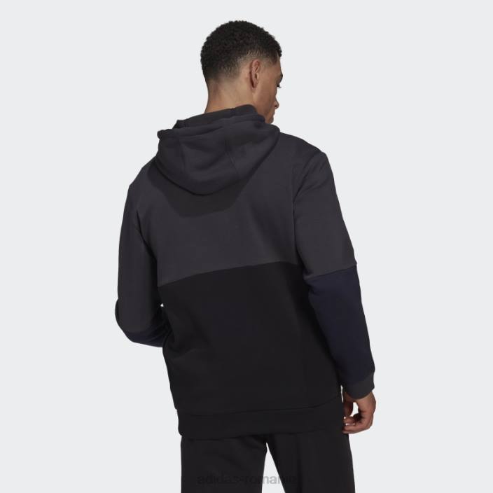 Adidas Hanorac cu fermoar complet din lână carbon essentials colorblock bărbați carbon/cerneală 2JBN15316