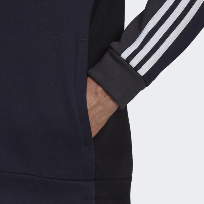 Adidas Hanorac cu fermoar complet din lână carbon essentials colorblock bărbați carbon/cerneală 2JBN15316
