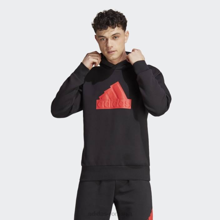 Adidas Insigna icoane viitoare de hanoraș sport roșu bărbați negru/rosu 2JBN5914