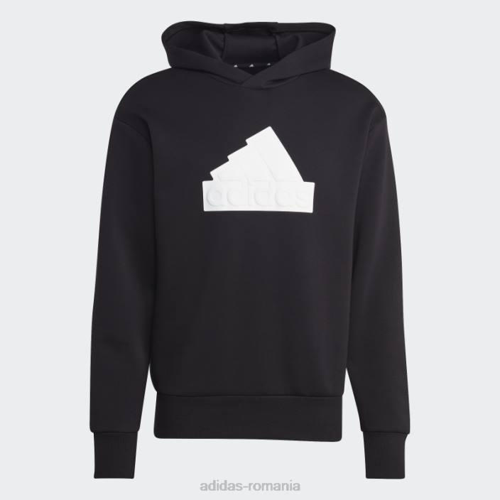 Adidas Insigna icoane viitoare de hanorac sport alb bărbați alb negru 2JBN5248