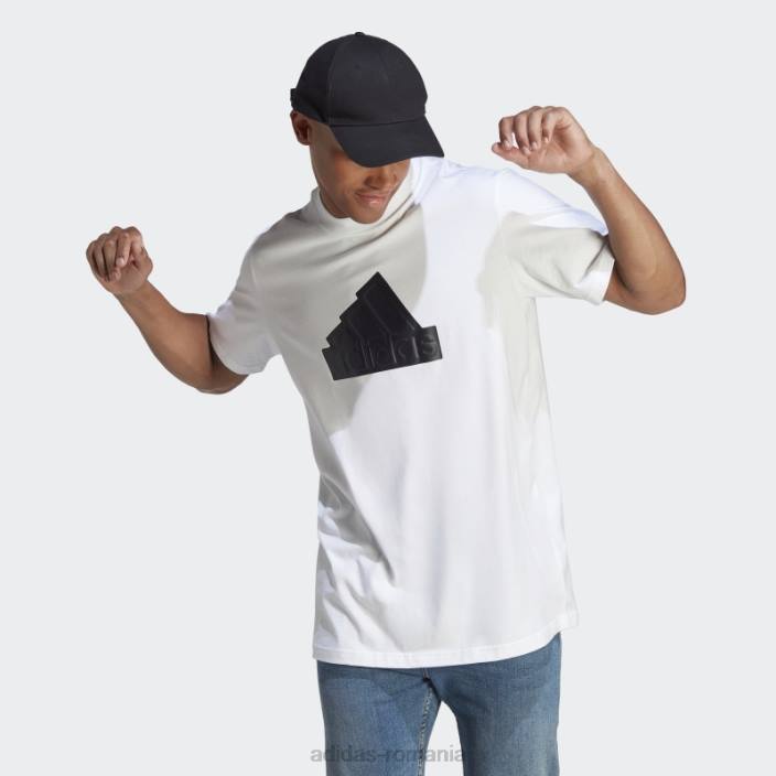 Adidas Insigna icoane viitoare de tricou sport alb bărbați alb 2JBN961