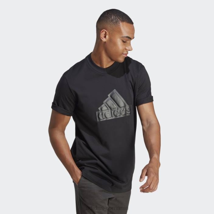 Adidas Insigna icoane viitoare de tricou sport negru bărbați negru 2JBN1100