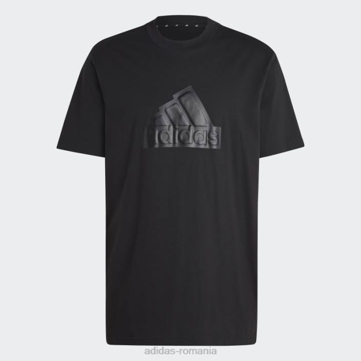 Adidas Insigna icoane viitoare de tricou sport negru bărbați negru 2JBN1100