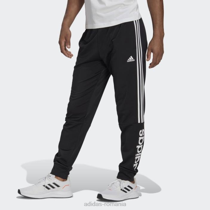 Adidas Pantaloni de jogging cu 3 dungi, negri bărbați negru 2JBN6775