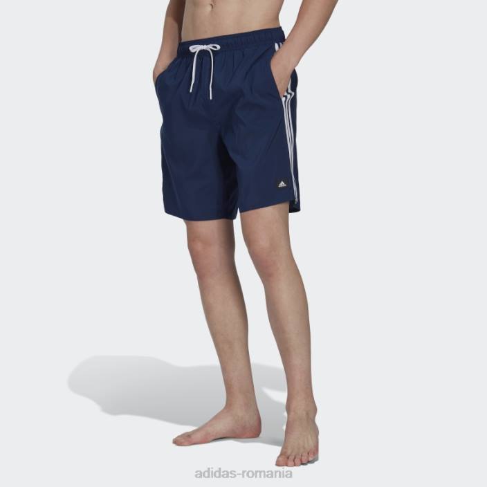 Adidas Pantaloni scurți de baie albi clx cu 3 dungi bărbați bleumarin/alb 2JBN13202