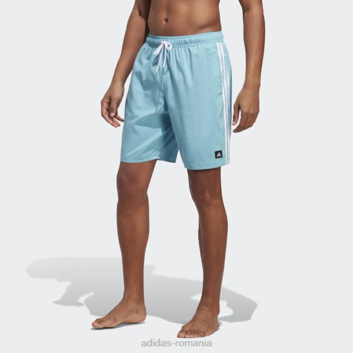 Adidas Pantaloni scurți de baie clx cu 3 dungi albastru bărbați albastru alb 2JBN7477