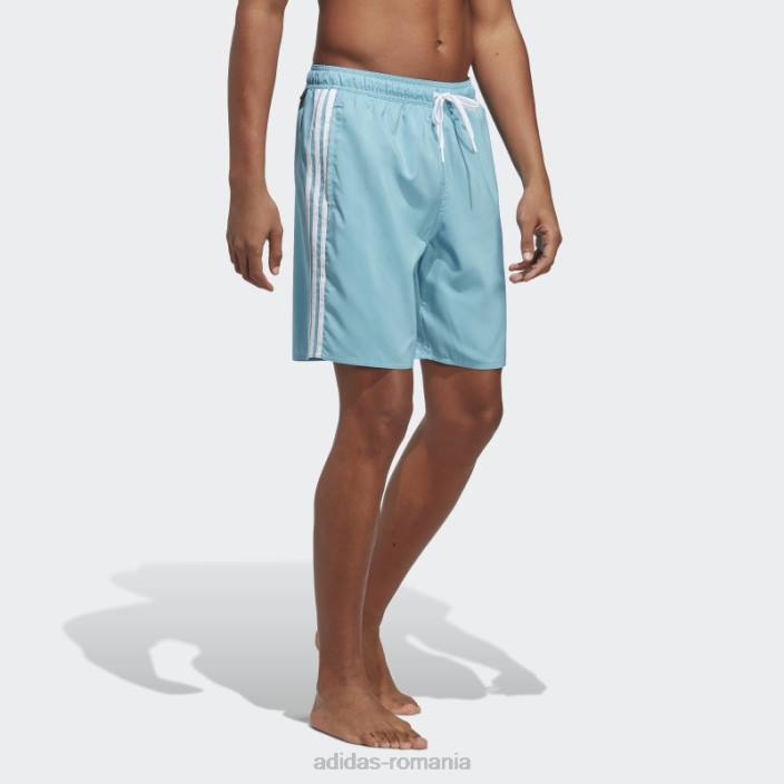 Adidas Pantaloni scurți de baie clx cu 3 dungi albastru bărbați albastru alb 2JBN7477