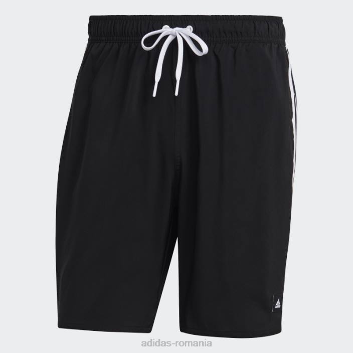 Adidas Pantaloni scurți de baie clx cu 3 dungi negru bărbați alb negru 2JBN6151