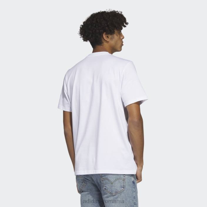 Adidas Tricou grafic cu mânecă scurtă cu șablon în două tonuri alb adidas bărbați alb 2JBN5346