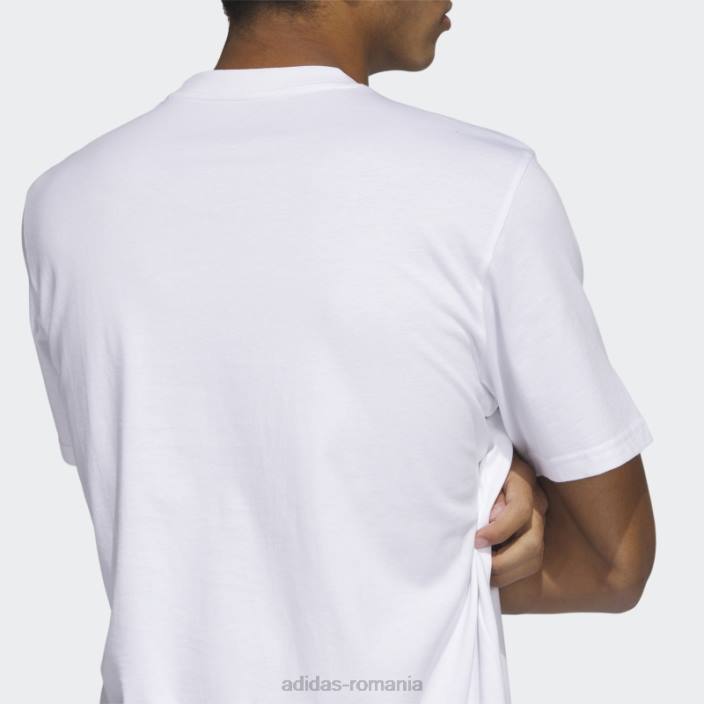 Adidas Tricou grafic cu mânecă scurtă cu șablon în două tonuri alb adidas bărbați alb 2JBN5346