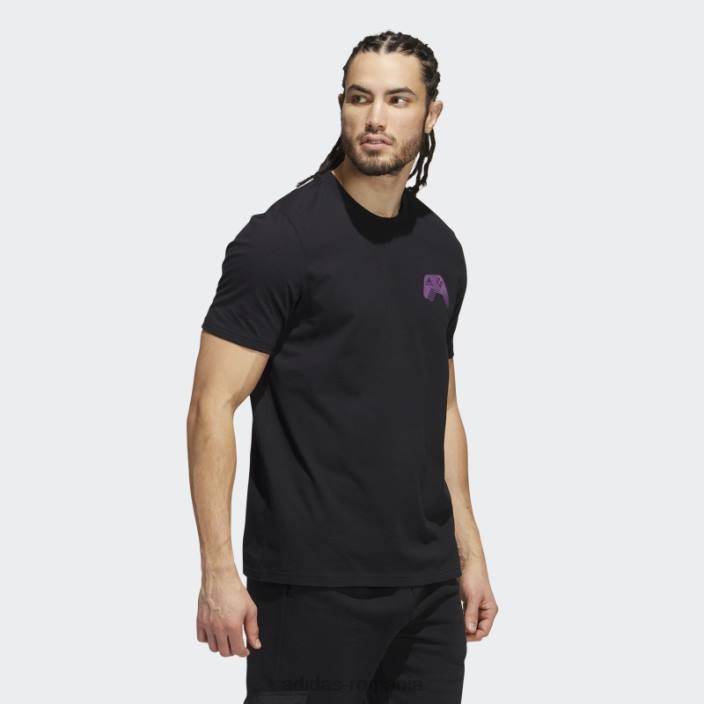 Adidas Tricou grafic pentru jocuri color-shift negru bărbați negru 2JBN6242