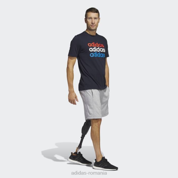 Adidas Tricou grafic pentru îmbrăcăminte sportivă multiliniară cu cerneală (mânecă scurtă) bărbați cerneală 2JBN5224