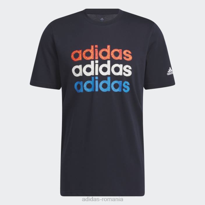 Adidas Tricou grafic pentru îmbrăcăminte sportivă multiliniară cu cerneală (mânecă scurtă) bărbați cerneală 2JBN5224