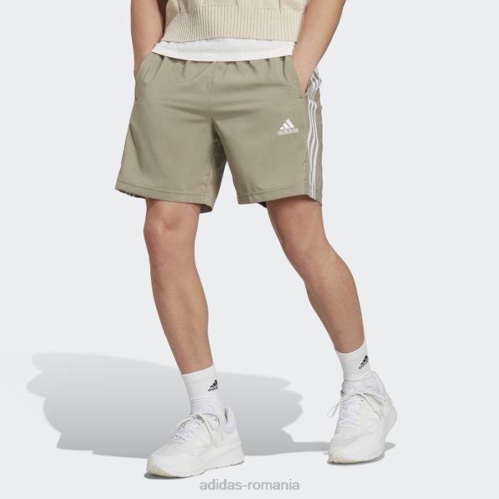 Adidas aeroready essentials pantaloni scurți chelsea cu 3 dungi argintiu pebble bărbați pietriș argintiu/alb 2JBN5833