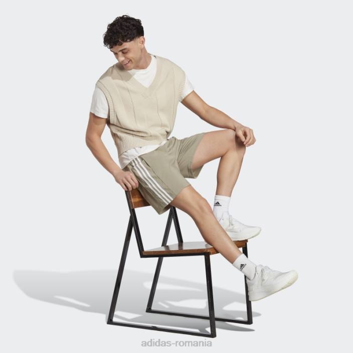 Adidas aeroready essentials pantaloni scurți chelsea cu 3 dungi argintiu pebble bărbați pietriș argintiu/alb 2JBN5833