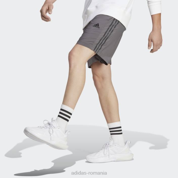 Adidas aeroready essentials pantaloni scurți chelsea cu 3 dungi gri adidas bărbați gri/negru 2JBN13494
