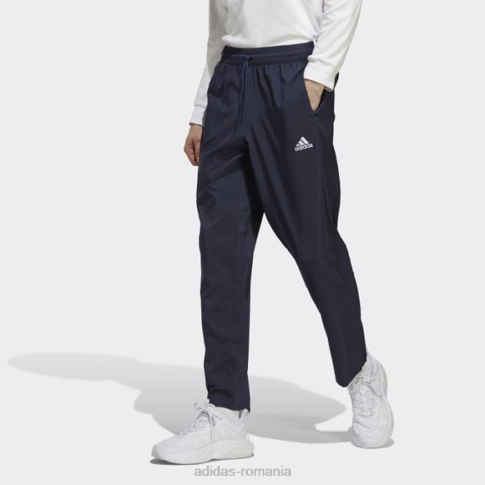 Adidas aeroready essentials stanford pantaloni cu logo mic brodat cu tiv deschis, cerneală bărbați cerneală 2JBN1088
