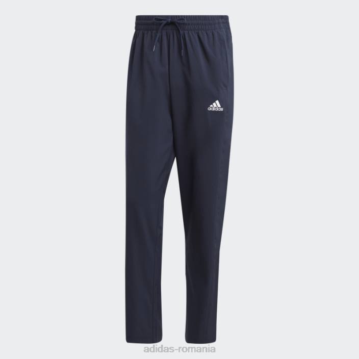 Adidas aeroready essentials stanford pantaloni cu logo mic brodat cu tiv deschis, cerneală bărbați cerneală 2JBN1088