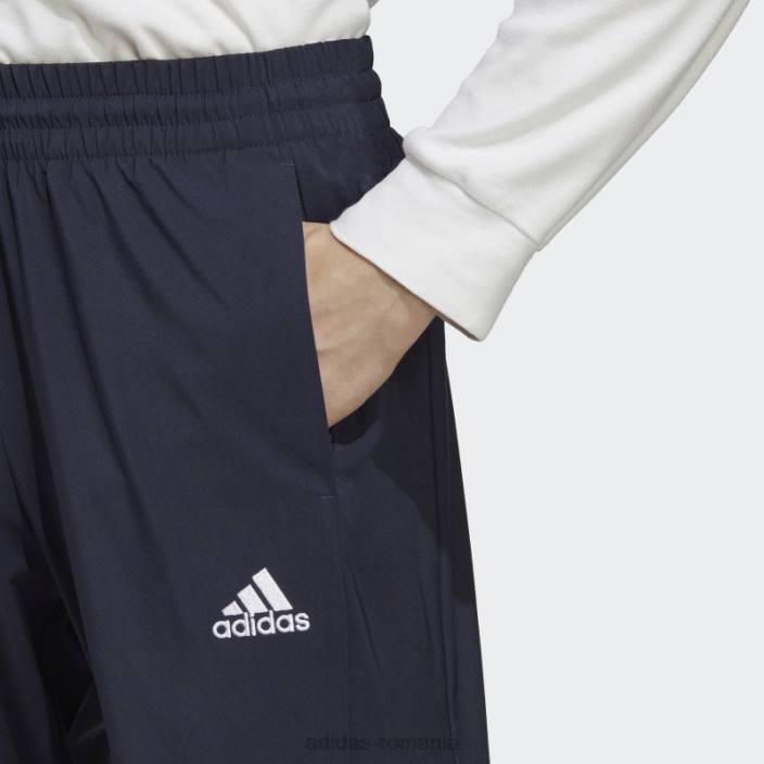 Adidas aeroready essentials stanford pantaloni cu logo mic brodat cu tiv deschis, cerneală bărbați cerneală 2JBN1088