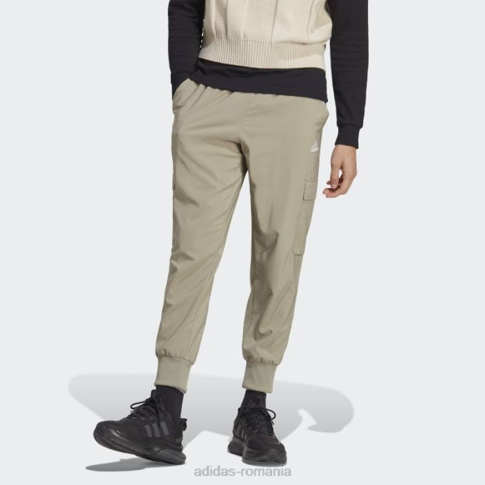 Adidas argintiu pebble essentials pantaloni cargo țesuți cu logo mic adidas până la glezne bărbați pietricica de argint 2JBN5745