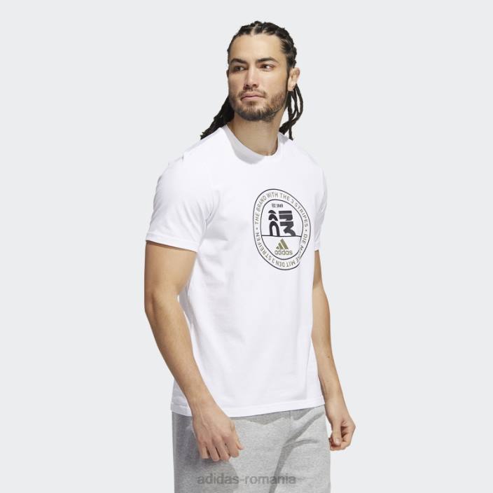 Adidas basics emblema tricou grafic alb bărbați alb 2JBN7232