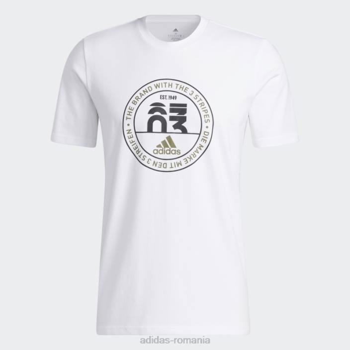 Adidas basics emblema tricou grafic alb bărbați alb 2JBN7232