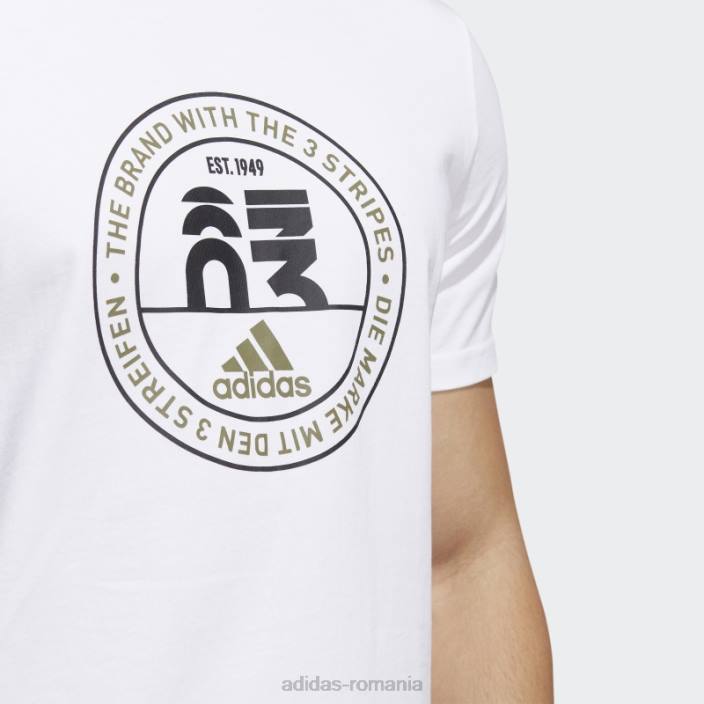 Adidas basics emblema tricou grafic alb bărbați alb 2JBN7232