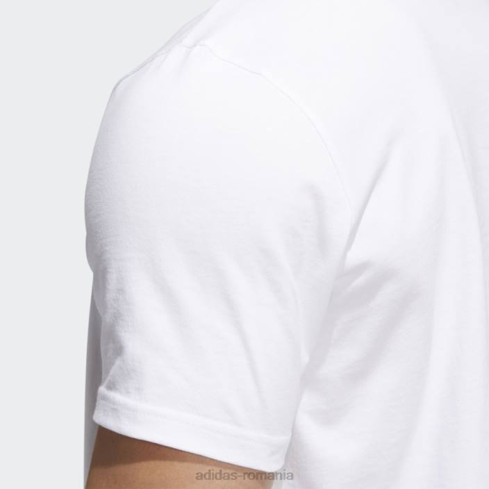 Adidas basics emblema tricou grafic alb bărbați alb 2JBN7232