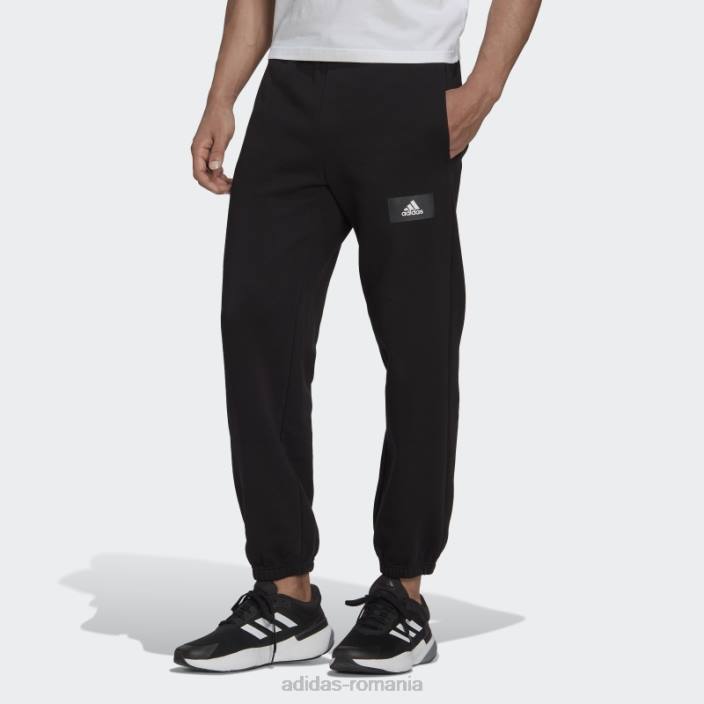 Adidas black essentials feelvivid din bumbac fleece pantaloni de trening adidas bărbați negru 2JBN1635