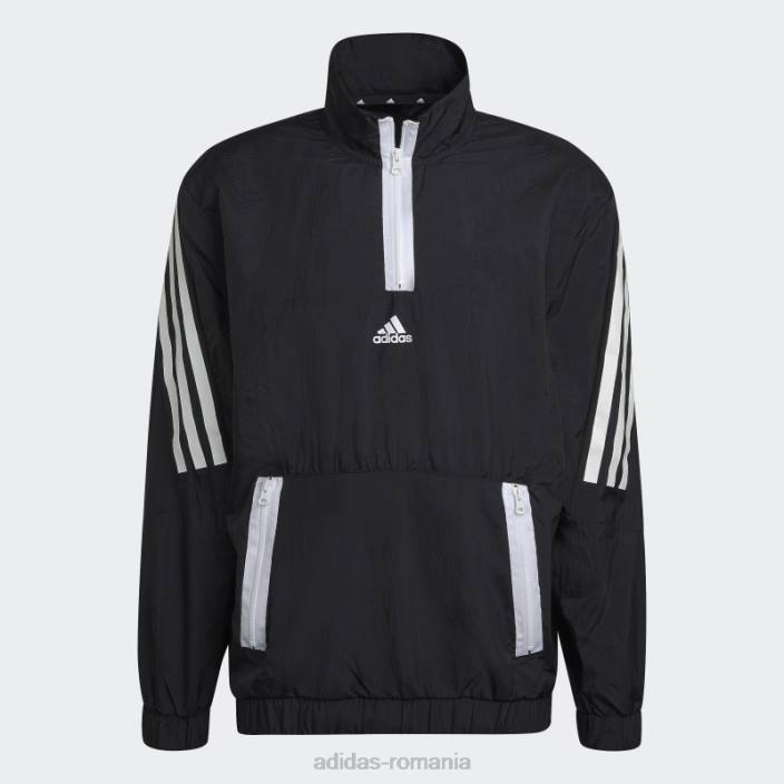 Adidas black future icons pulover țesut cu fermoar 1/4 cu 3 dungi bărbați negru 2JBN1265