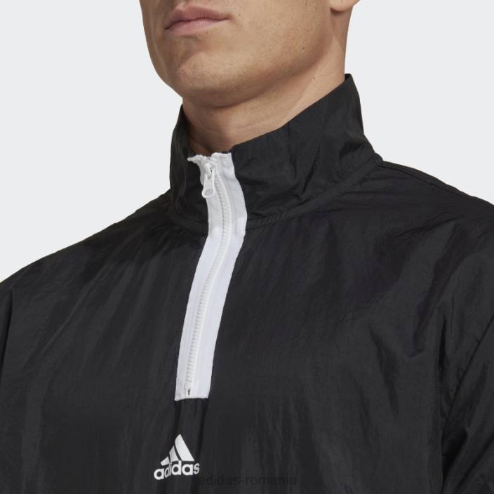 Adidas black future icons pulover țesut cu fermoar 1/4 cu 3 dungi bărbați negru 2JBN1265
