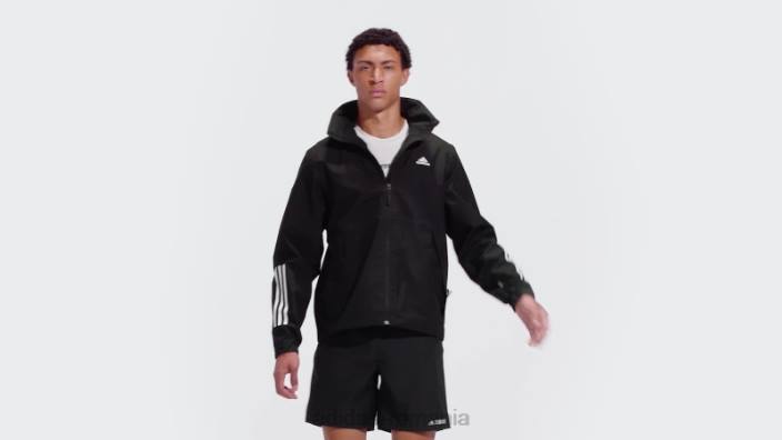 Adidas bsc 3-stripes rain.rdy jachetă neagră fashion bărbați negru 2JBN6043