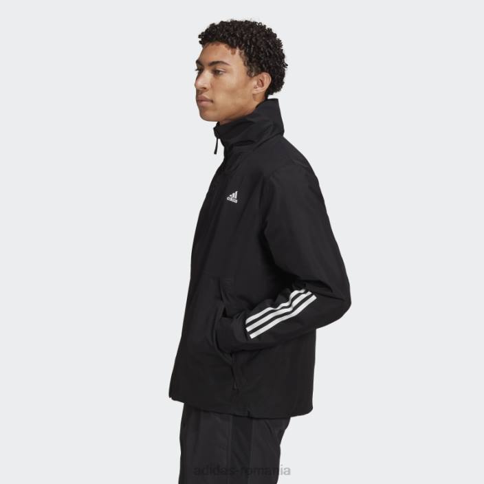 Adidas bsc 3-stripes rain.rdy jachetă neagră fashion bărbați negru 2JBN6043