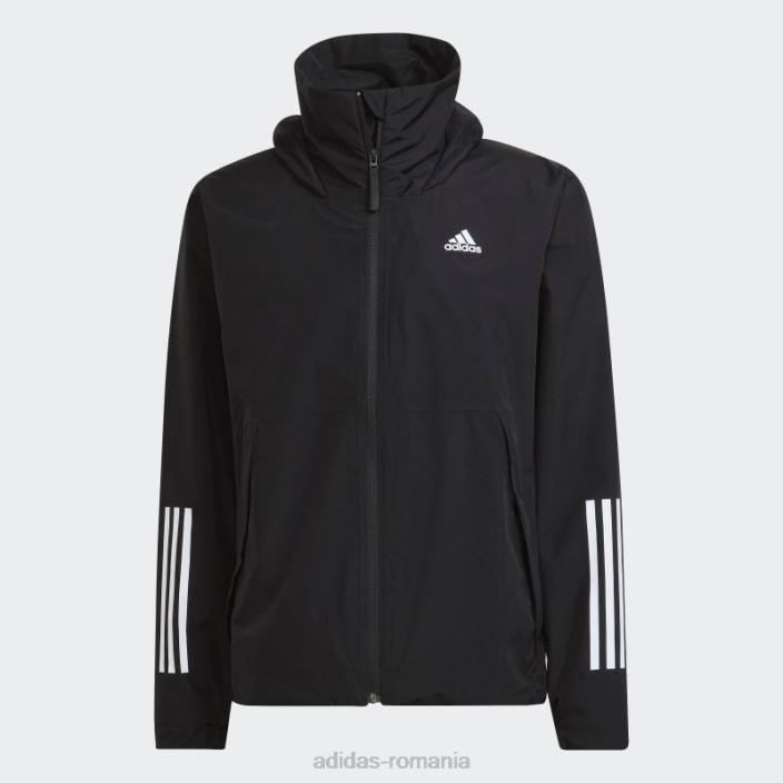 Adidas bsc 3-stripes rain.rdy jachetă neagră fashion bărbați negru 2JBN6043
