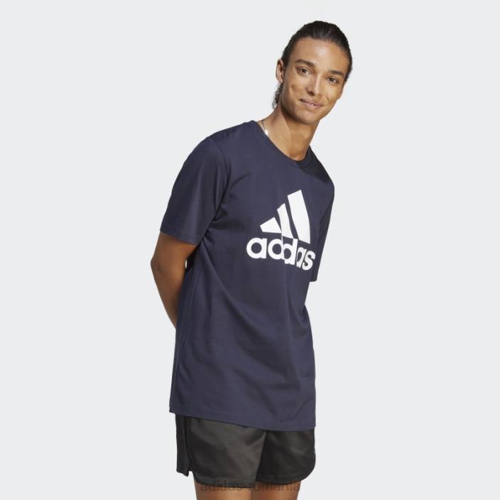 Adidas cerneală pentru tricou cu logo mare, tricou single essentials bărbați cerneală/alb 2JBN13370