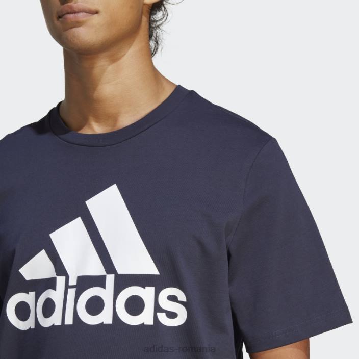 Adidas cerneală pentru tricou cu logo mare, tricou single essentials bărbați cerneală/alb 2JBN13370