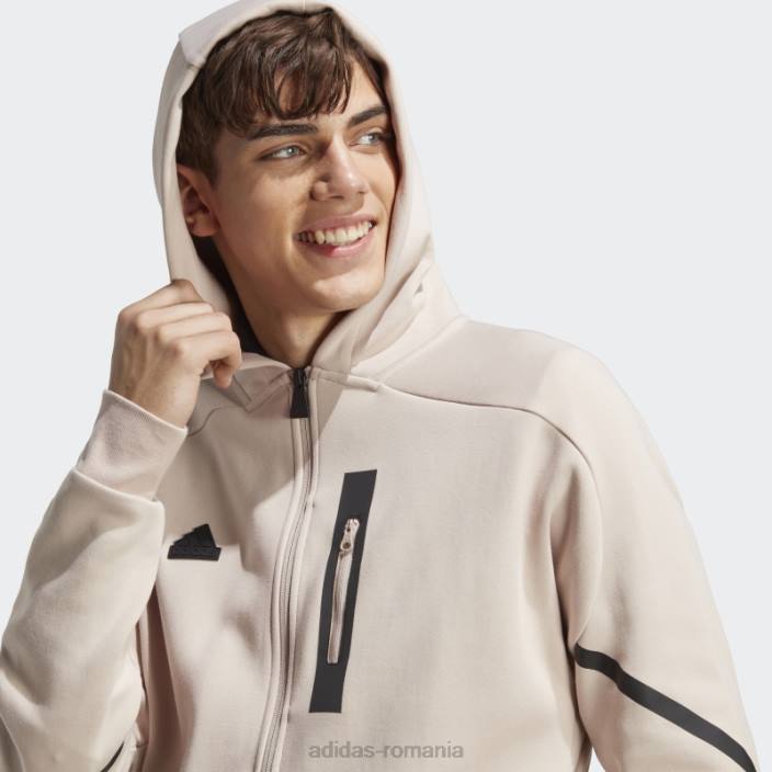 Adidas conceput pentru ziua de joc, cu fermoar complet, hanorac taupe bărbați taupe 2JBN5564