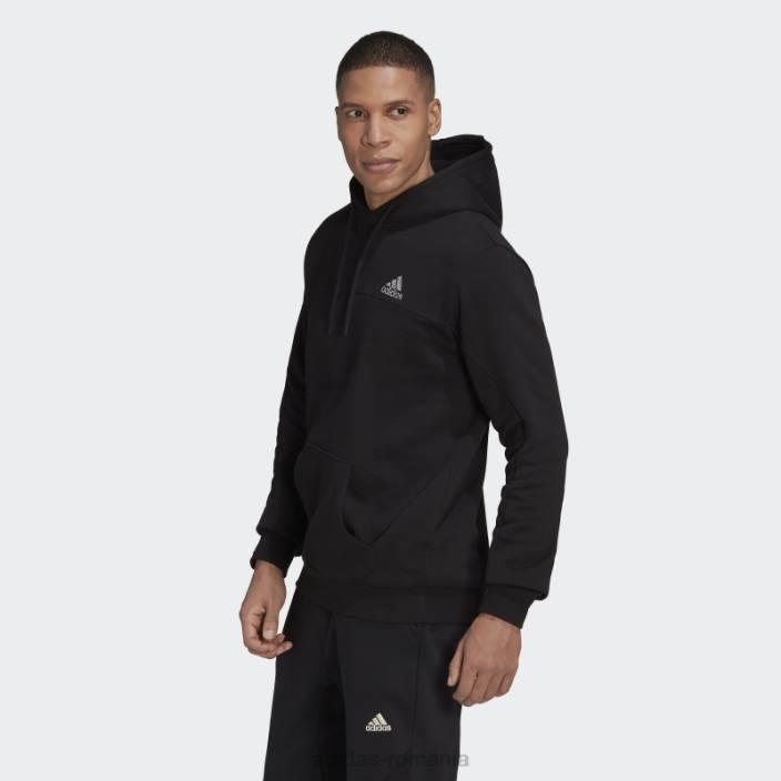Adidas ecuson din polar de stadion al hanoracului sport negru bărbați negru 2JBN6505