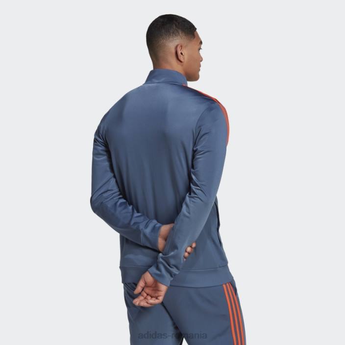Adidas elemente de încălzire jachetă de sport cu 3 dungi oțel adidas bărbați oțel/portocaliu 2JBN5274