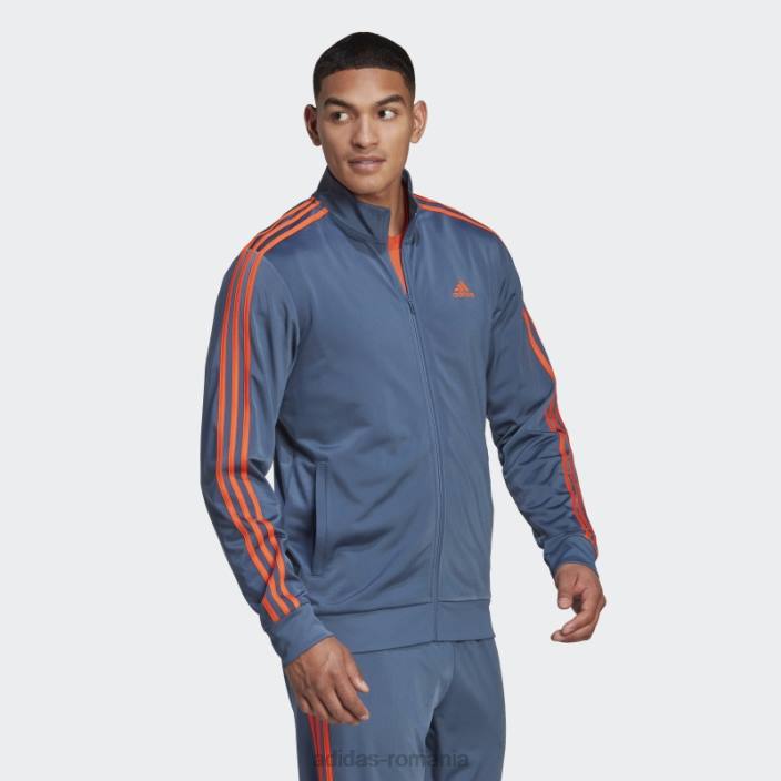 Adidas elemente de încălzire jachetă de sport cu 3 dungi oțel adidas bărbați oțel/portocaliu 2JBN5274