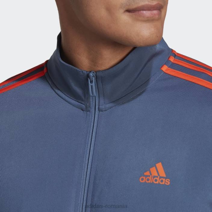 Adidas elemente de încălzire jachetă de sport cu 3 dungi oțel adidas bărbați oțel/portocaliu 2JBN5274