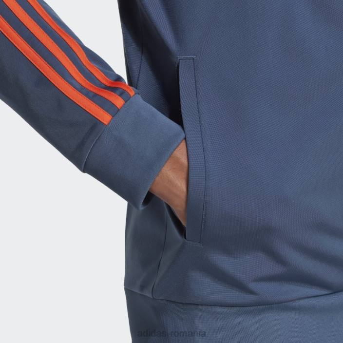 Adidas elemente de încălzire jachetă de sport cu 3 dungi oțel adidas bărbați oțel/portocaliu 2JBN5274