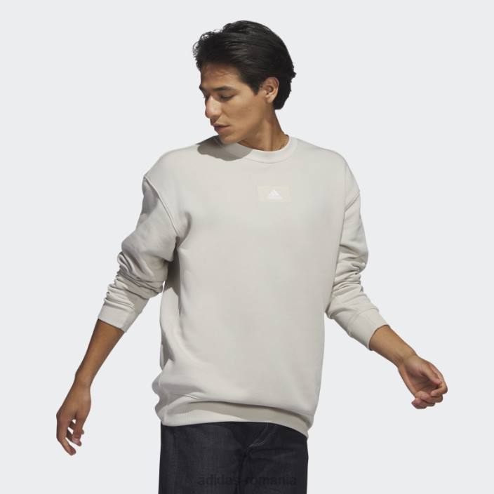 Adidas elementele esențiale feelvivid bumbac fleece hanorac cu umăr căzut aluminiu bărbați aluminiu 2JBN6715