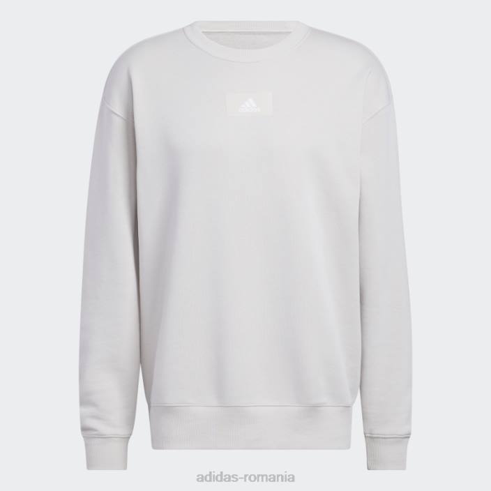 Adidas elementele esențiale feelvivid bumbac fleece hanorac cu umăr căzut aluminiu bărbați aluminiu 2JBN6715