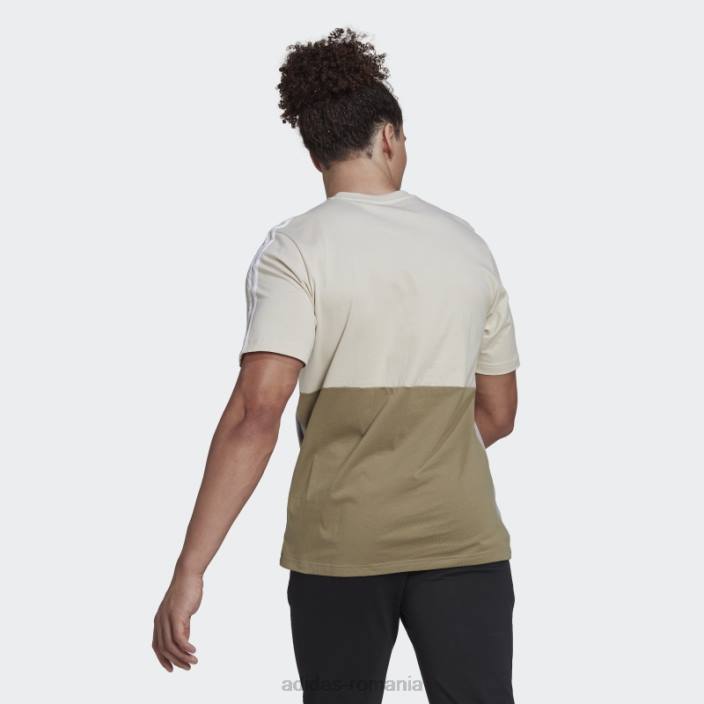 Adidas essentials colorblock tee aluminiu bărbați aluminiu/gri/verde orbită 2JBN6596